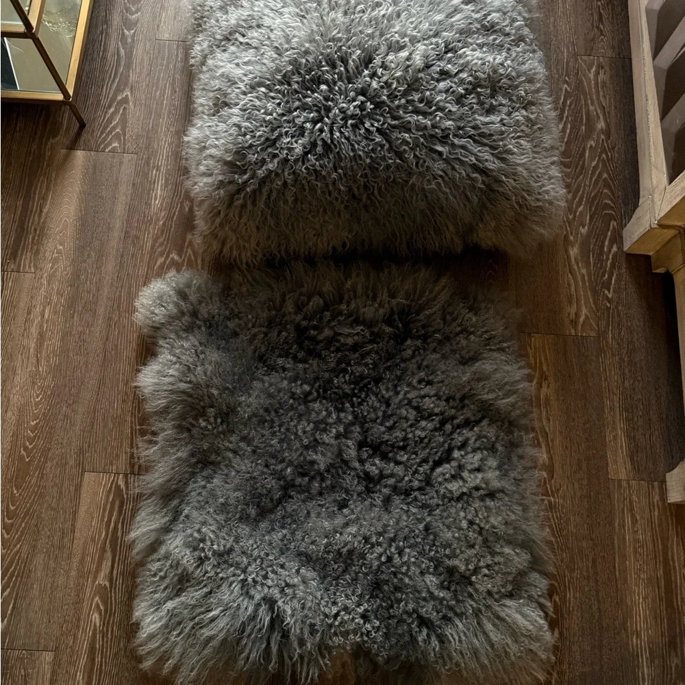 West Elm Mongolian Lamb Decorative Pillows